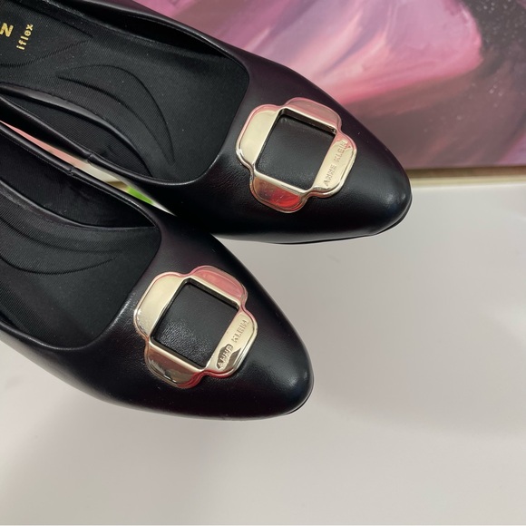 ANN KLEIN Sarina Pointed Toe Wedge Pump In Black Smooth Size 8.5 - Picture 10 of 14